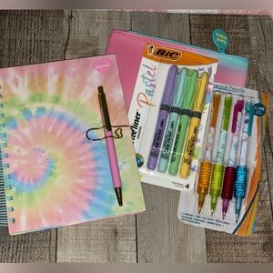 Stoney Clover Lane Hardcover Journal & Pens ~ Pencils ~ Bag Bundle